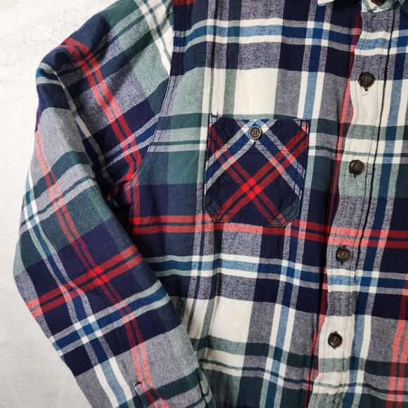 Weatherproof Vintage Sherpa Lined Plaid‎ Flannel Shirt Shacket Size Large - Picture 2 of 10